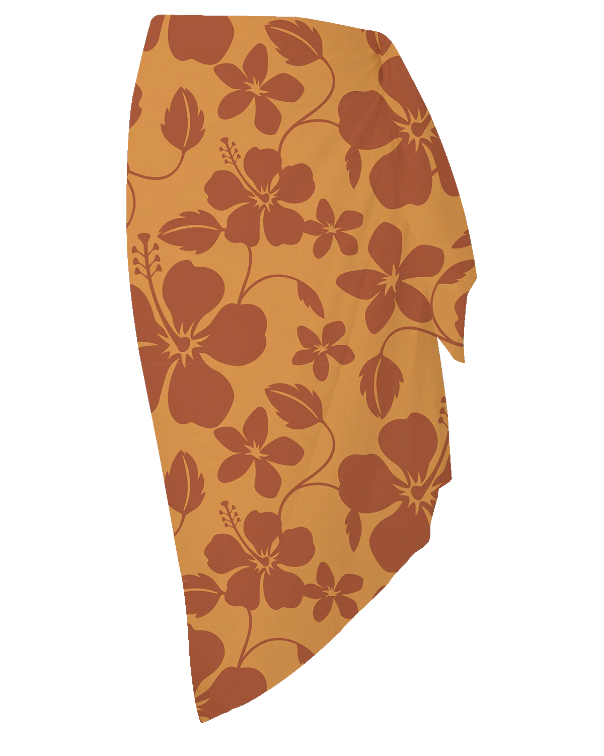 Mustard Brown Hibiscus Sarong - Image 5