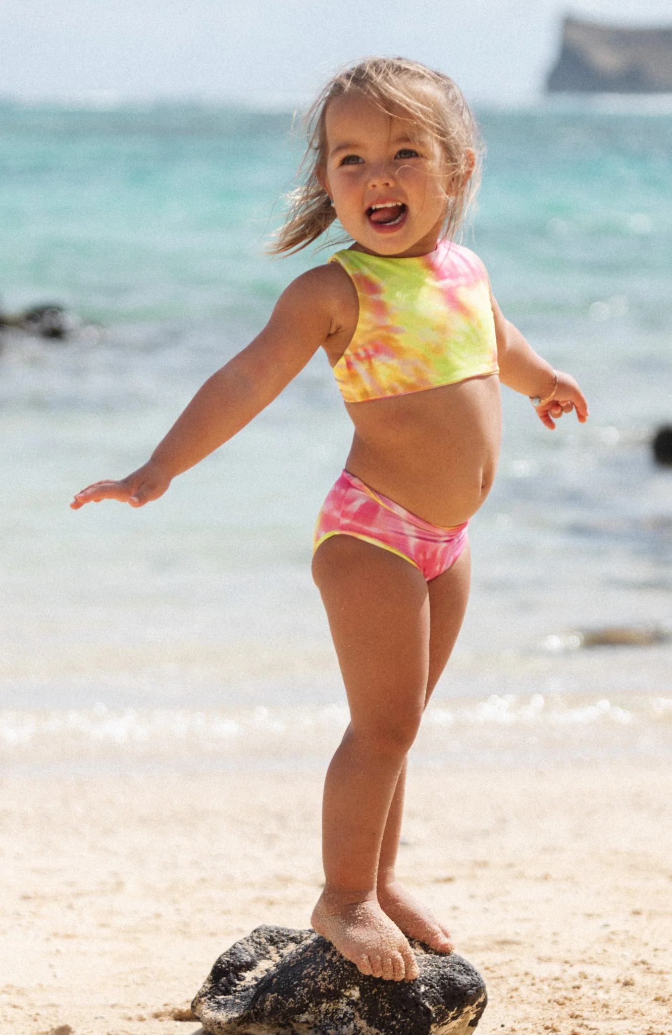 Keiki Paradiso Sunrise Swirl High Neck Top