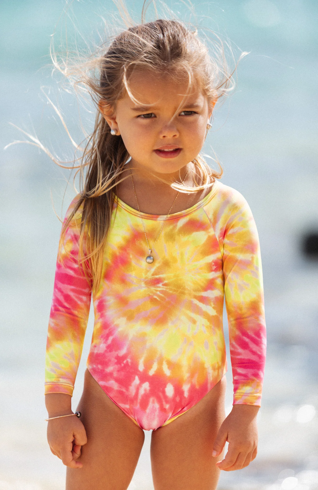 Keiki Paradiso Sunrise Swirl Long Sleeve One Piece
