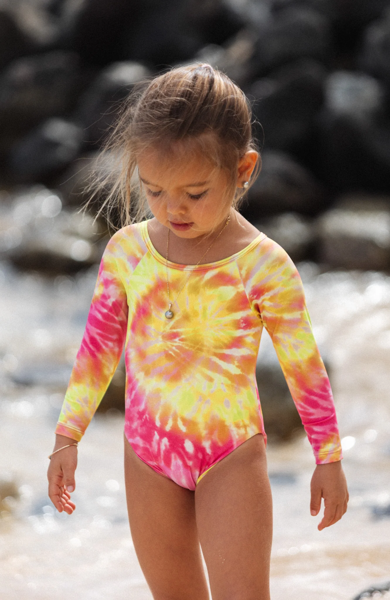 Keiki Paradiso Sunrise Swirl Long Sleeve One Piece - Image 5