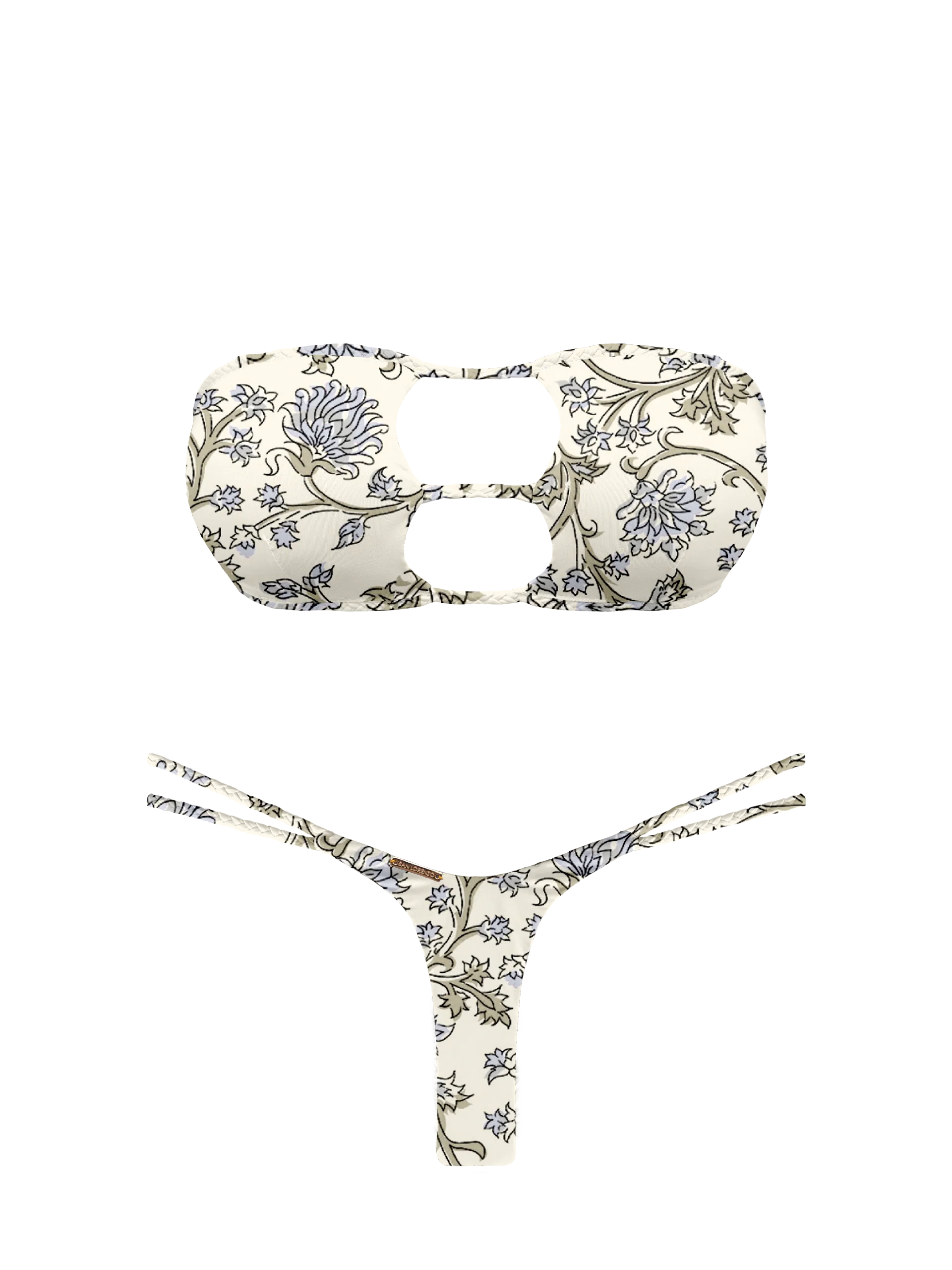 L'Amour Chantilly Lace Braided V-Thong Bikini Bottom - Image 11