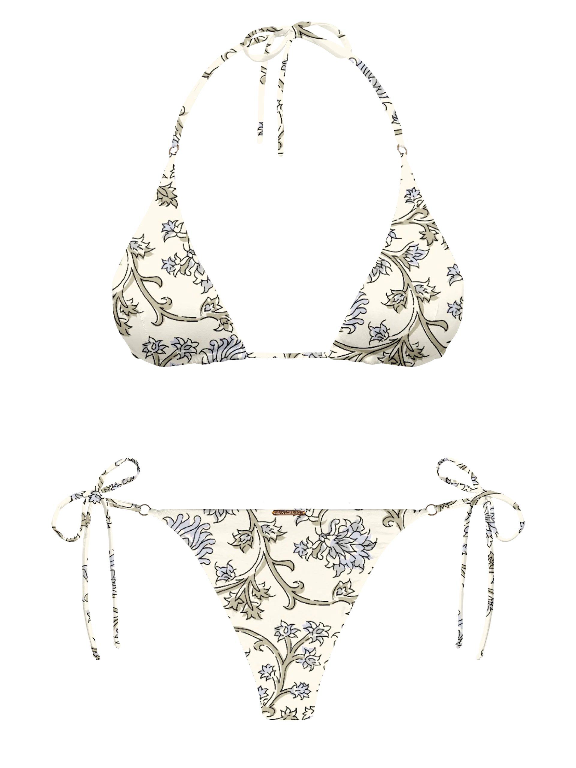 L'Amour Chantilly Lace Hoop Ring Side Tie Bikini Bottom - Image 9