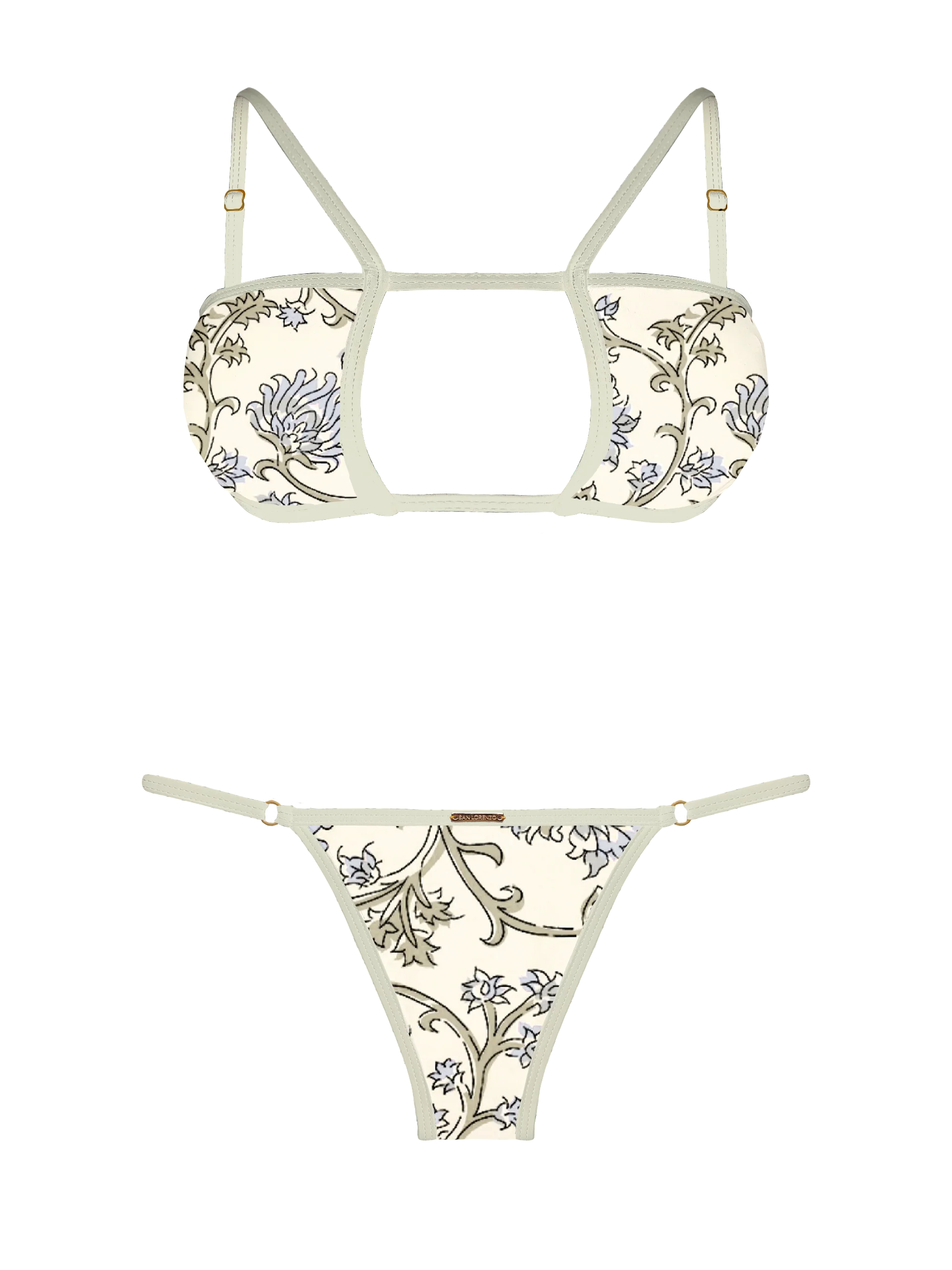 L'Amour Chantilly Lace Trim Thin Brief Bikini Bottom - Image 8