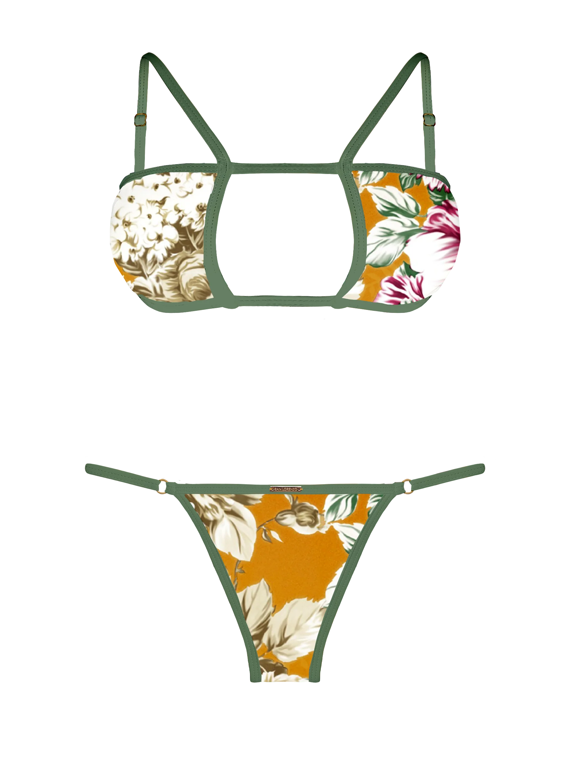 L'Amour Citrus Bloom Trim Keyhole Bikini Top - Image 8