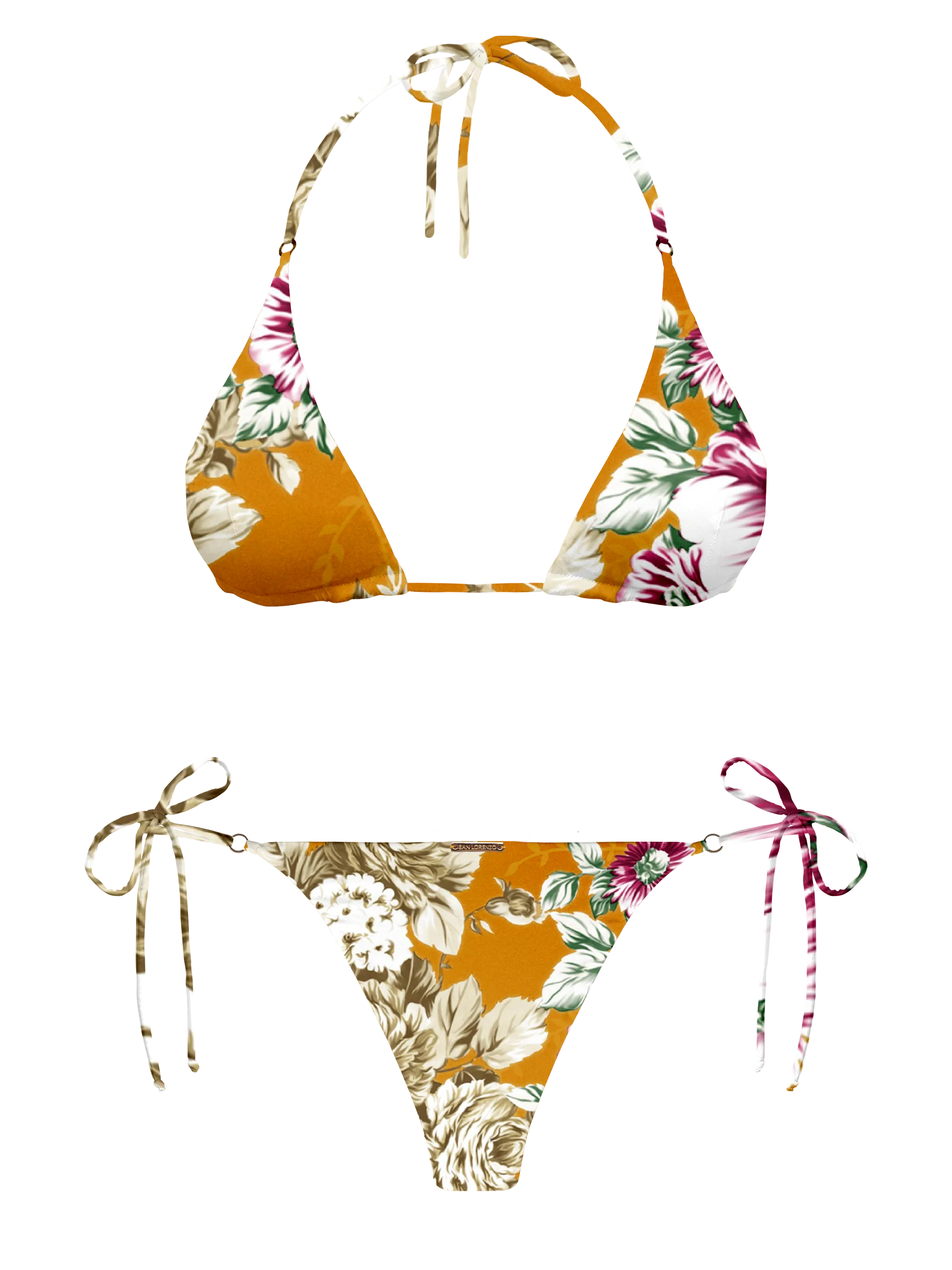 L'Amour Citrus Bloom Hoop Ring Side Tie Bikini Bottom - Image 8