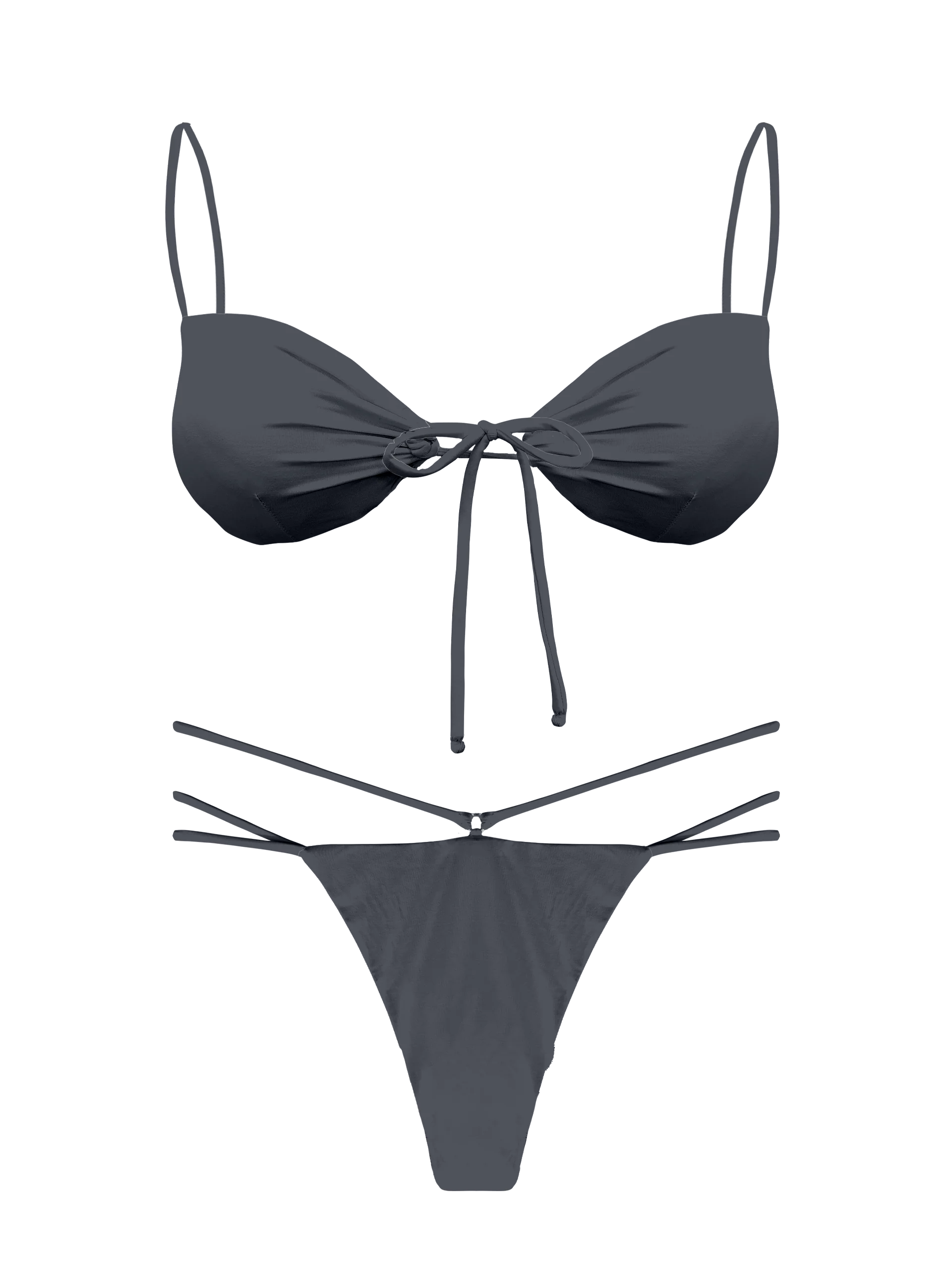 L'Amour Granite Tie Keyhole Bikini Top - Image 8