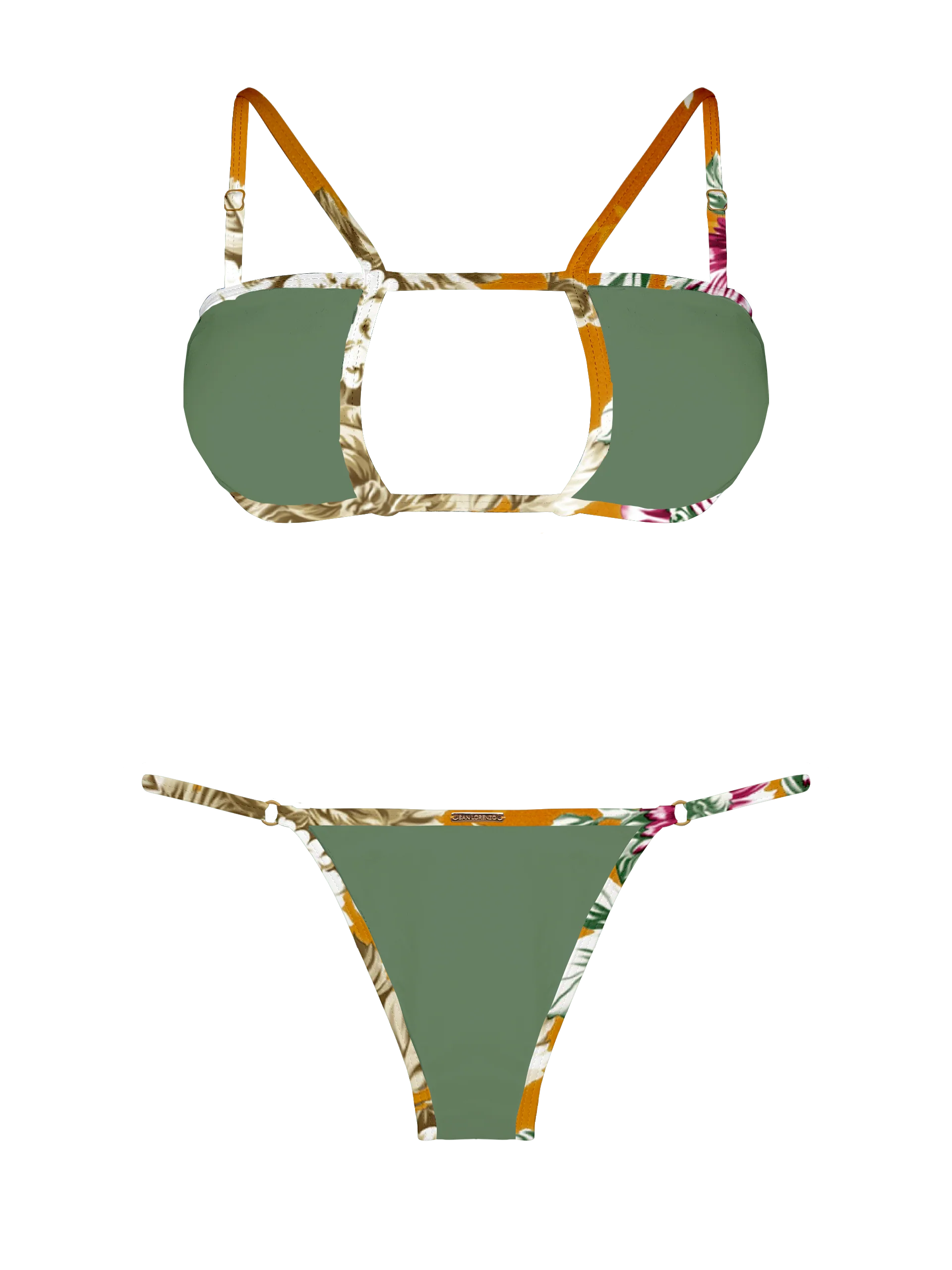 L'Amour Moss Trim Keyhole Bikini Top - Image 14