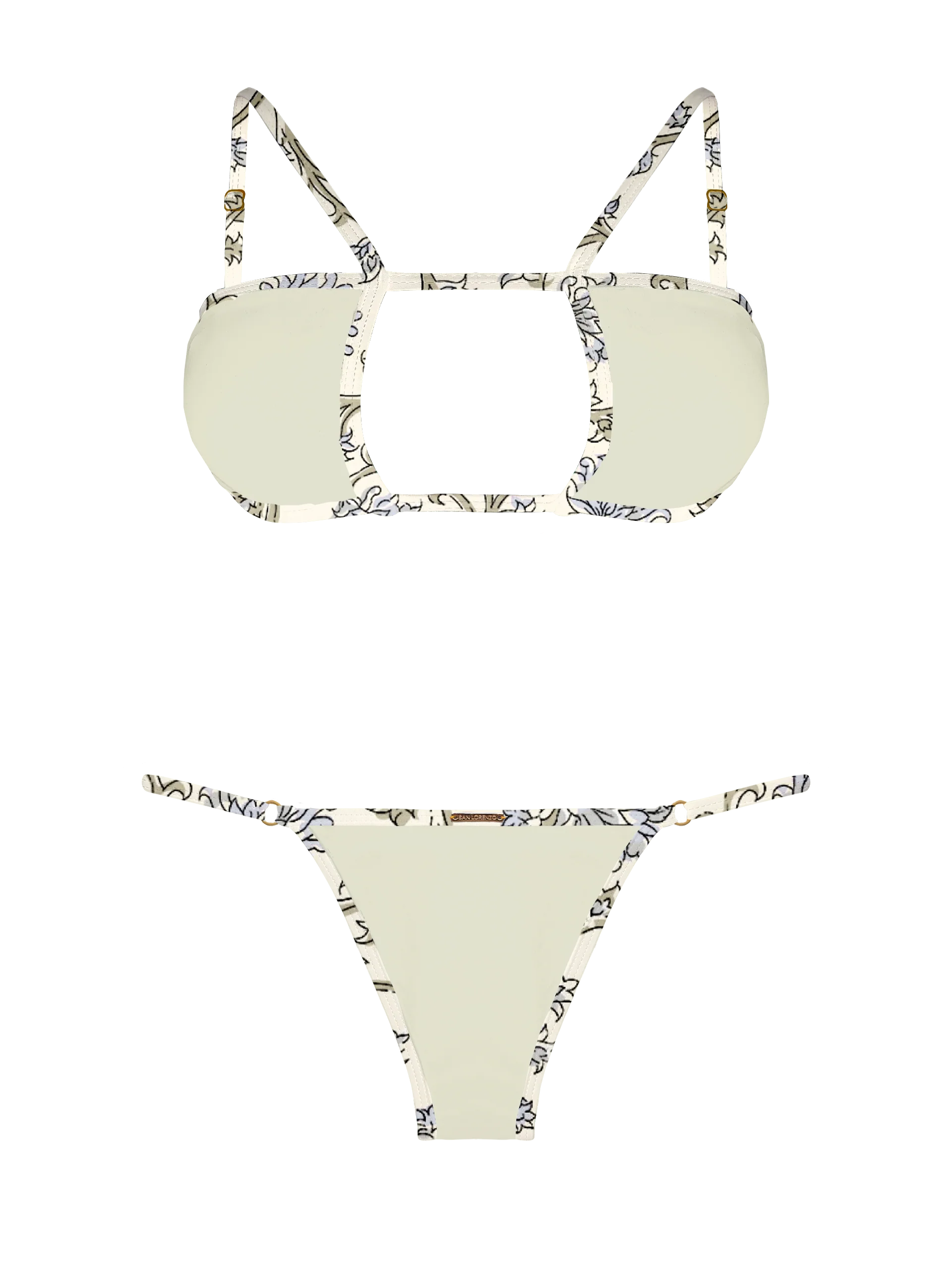 L'Amour Porcelain Trim Thin Brief Bikini Bottom - Image 11