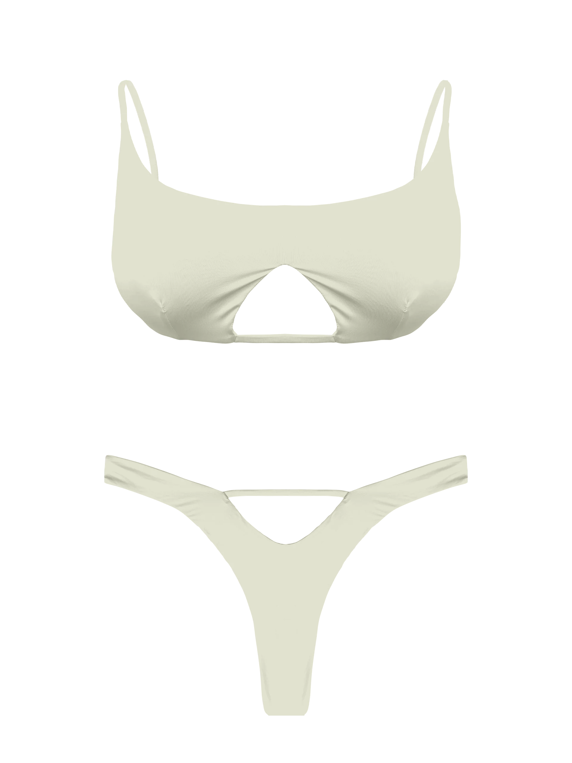 L'Amour Porcelain Cut Out V-Thong Bikini Bottom - Image 13