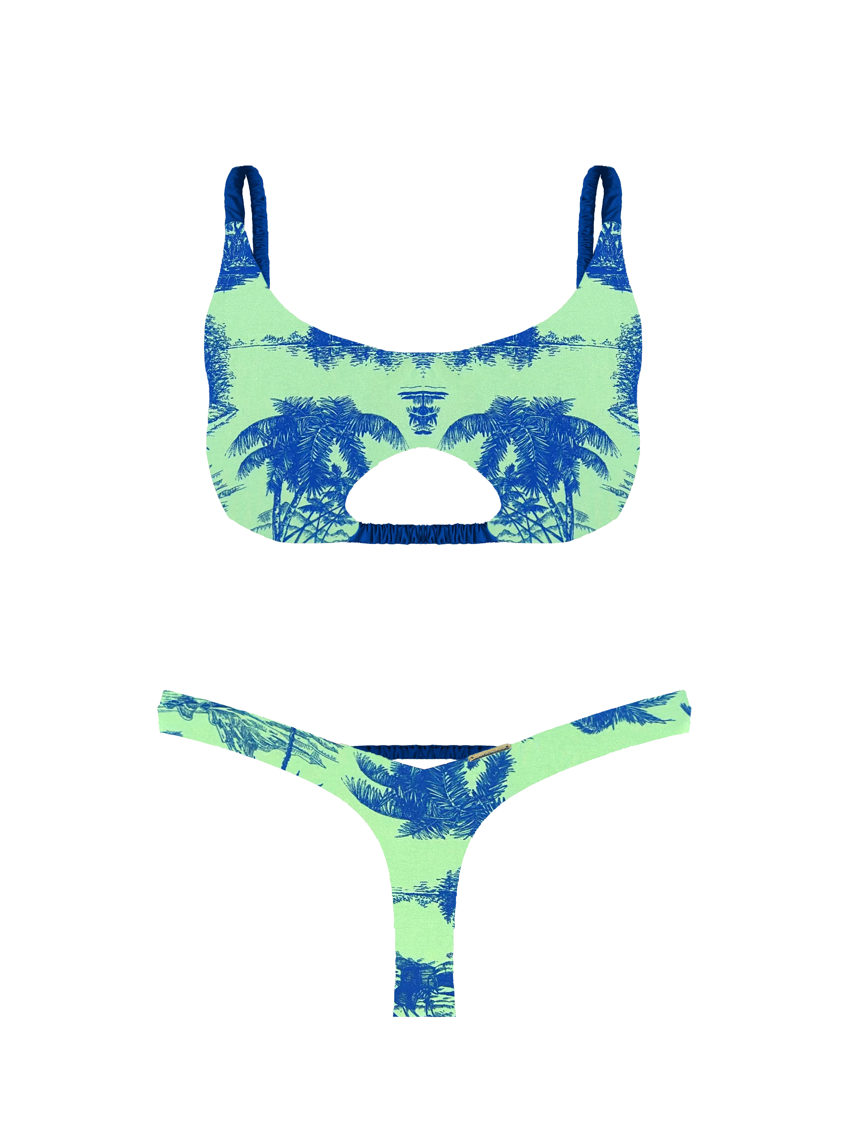 Prisma Blue Island Cut Out Bikini Top - Image 7