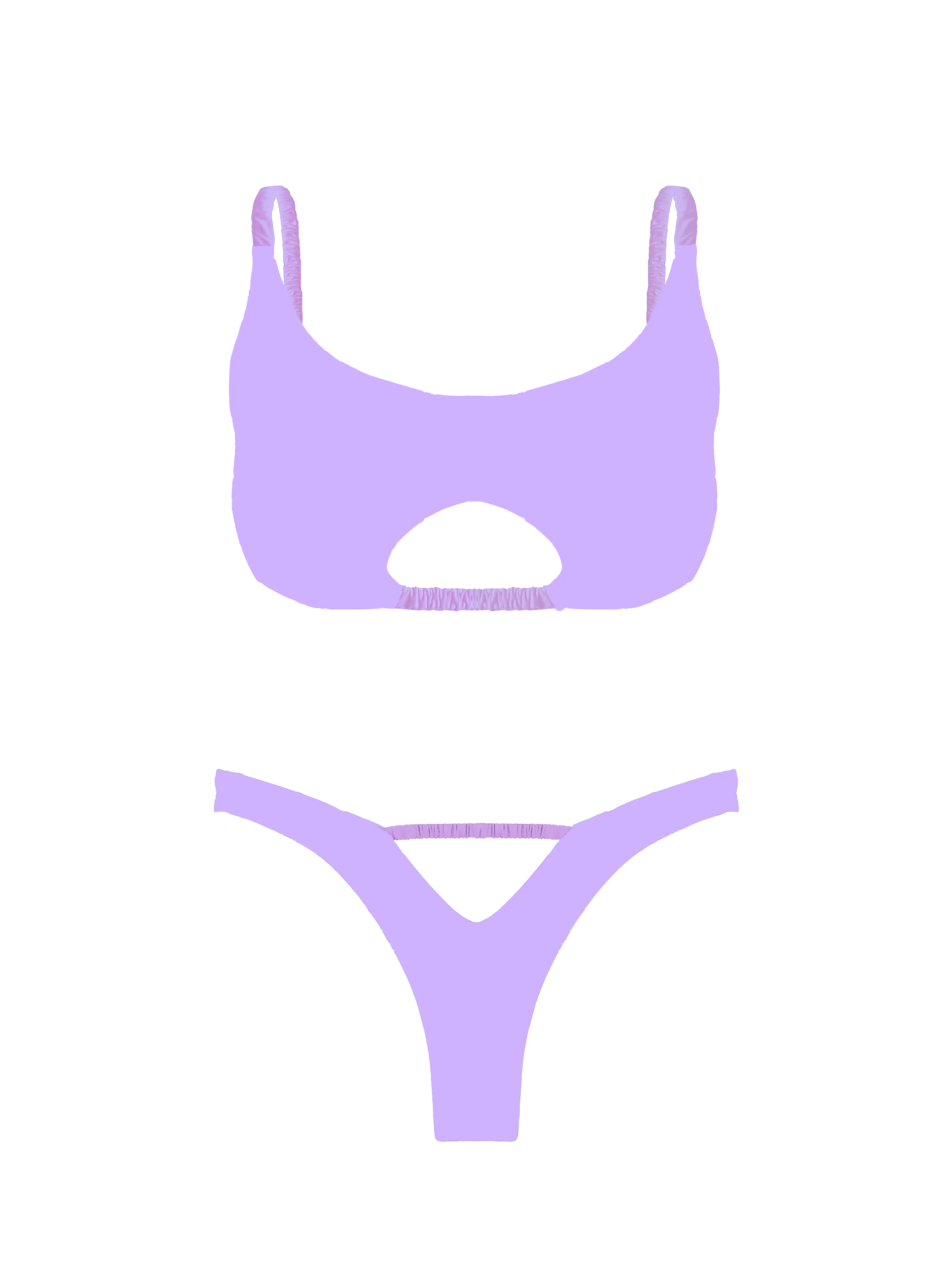 Prisma Lavender Cut Out V-Thong Bikini Bottom - Image 7