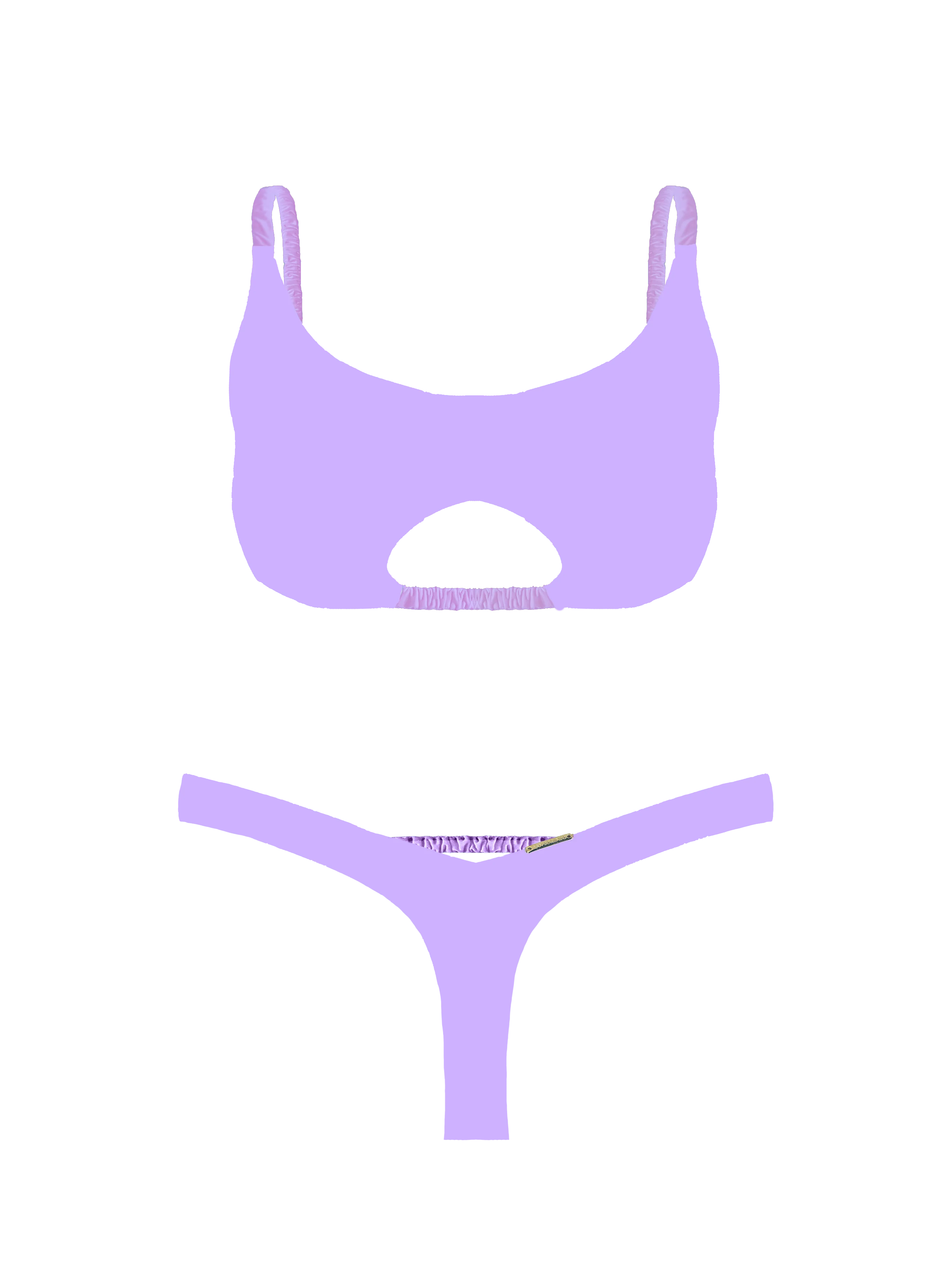 Prisma Lavender Cut Out V-Thong Bikini Bottom - Image 8
